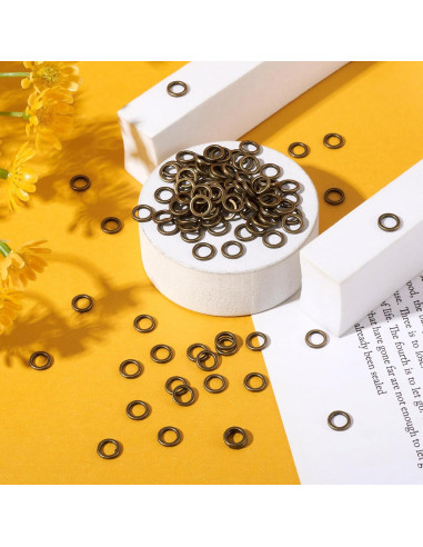 Anillos de Salto Cerrados Craftdady 500Pcs 7mm Bronce Antiguo