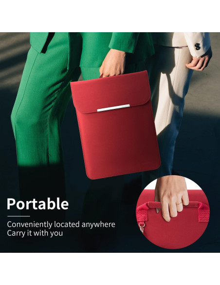 Funda para Laptop 13" Amlanpin PU Impermeable Burdeos
