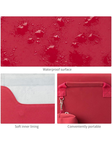 Funda para Laptop 13" Amlanpin PU Impermeable Burdeos