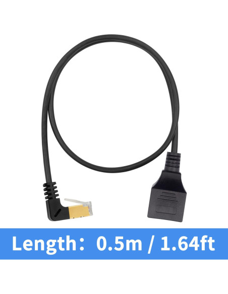 Cable de Extensión de Red Cat8 Duttek 40Gbps 50cm Ángulo 90
