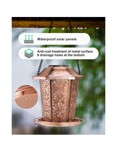 Comedero de Aves Solar DesGully de Metal 1.1 kg Resistente