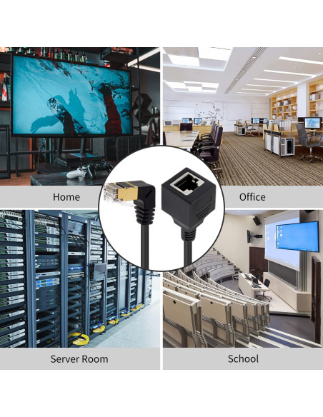 Cable de Extensión de Red Cat8 Duttek 40Gbps 50cm Ángulo 90