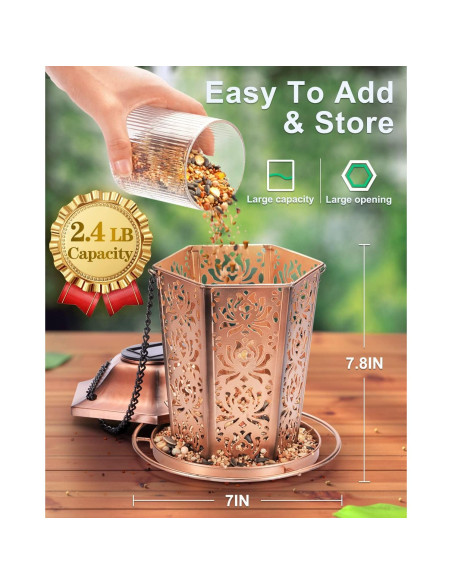 Comedero de Aves Solar DesGully de Metal 1.1 kg Resistente