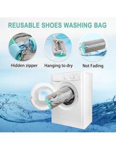 Bolsa de Lavado de Zapatos artgeeker 39x19 cm 2 Pcs Gris