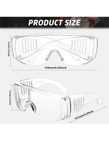 Gafas de Seguridad Salfboy Anti-Niebla ANSI Z87 Claras