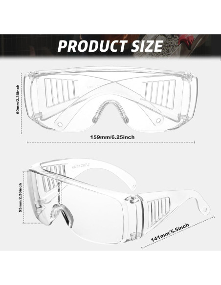 Gafas de Seguridad Salfboy Anti-Niebla ANSI Z87 Claras