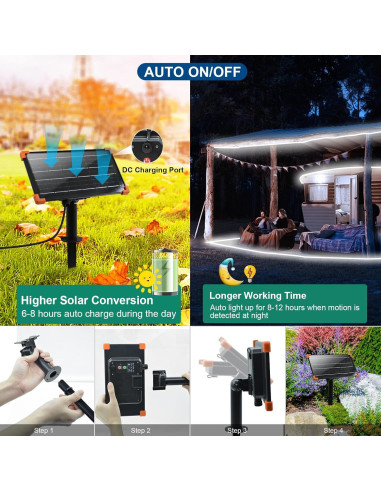 Luces LED de Tira Solar 15.24m BSGlobal IP68 Blanco Frío