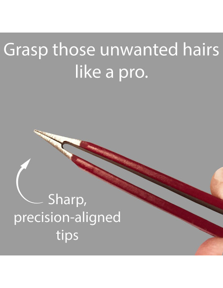 Pinzas de Acero Inoxidable Zizzili - Punta Inclinada - Rojo Rubí