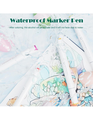 49 Marcadores de Alcohol GenuisArt Doble Punta y Alfombrilla