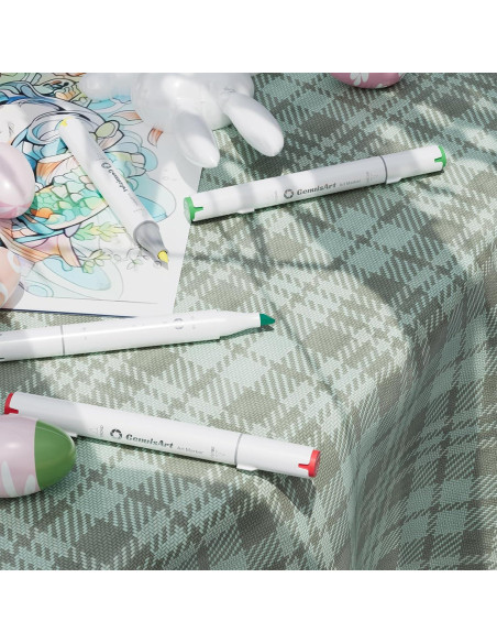 49 Marcadores de Alcohol GenuisArt Doble Punta y Alfombrilla