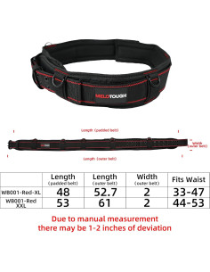 Cinturón de herramientas MELOTOUGH acolchado XL ajustable 84-120 cm 2