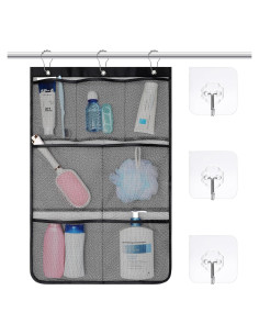 Organizador de Ducha F-color 2025 - 7 Bolsillos Malla Secado Rápido