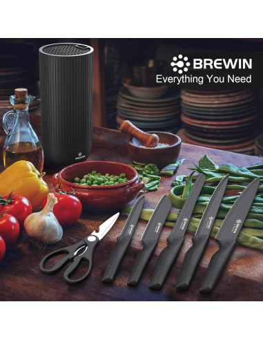 Juego de cuchillos de cocina Brewin 7 piezas acero inoxidable