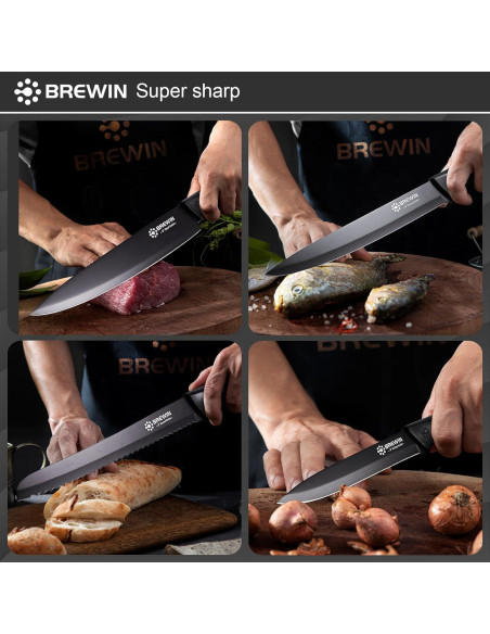 Juego de cuchillos de cocina Brewin 7 piezas acero inoxidable Juego de cuchillos de cocina Brewin 7 piezas acero inoxidable