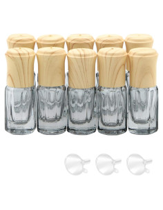 10 Botellas de Vidrio Negro 3ml con Rodillo Newzoll para Aceites