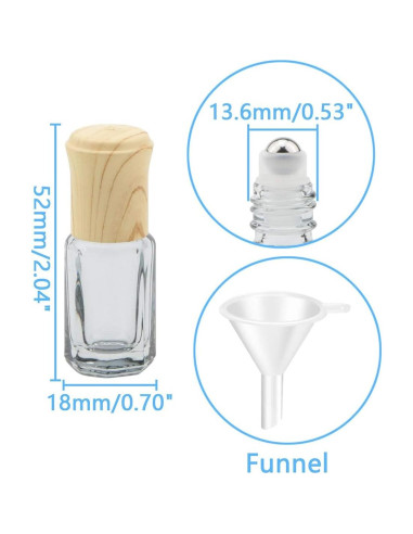 10 Botellas de Vidrio Negro 3ml con Rodillo Newzoll para Aceites