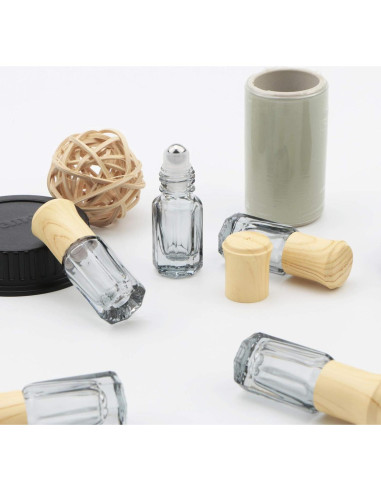 10 Botellas de Vidrio Negro 3ml con Rodillo Newzoll para Aceites