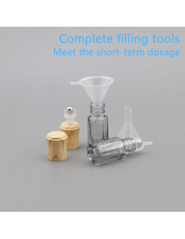 10 Botellas de Vidrio Negro 3ml con Rodillo Newzoll para Aceites