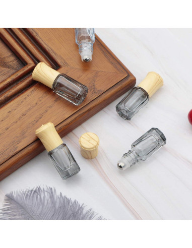 10 Botellas de Vidrio Negro 3ml con Rodillo Newzoll para Aceites