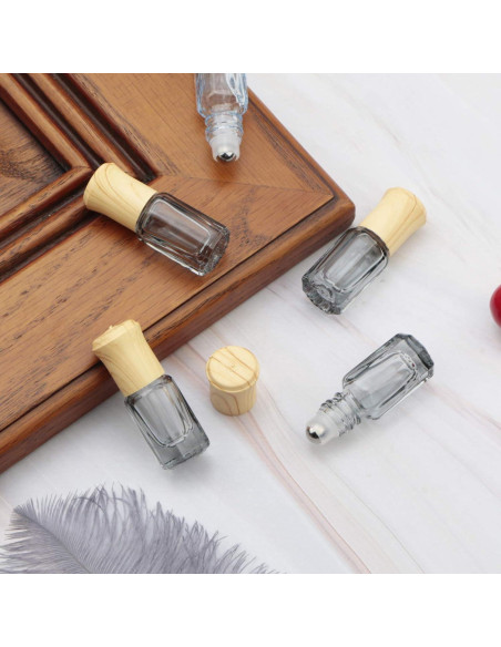 10 Botellas de Vidrio Negro 3ml con Rodillo Newzoll para Aceites