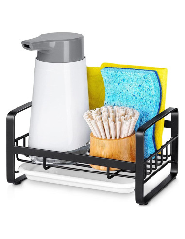 Soporte para Esponjas HULISEN de Acero Inoxidable Negro