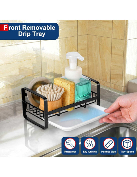 Soporte para Esponjas HULISEN de Acero Inoxidable Negro