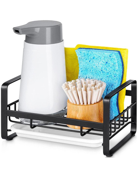 Soporte para Esponjas HULISEN de Acero Inoxidable Negro