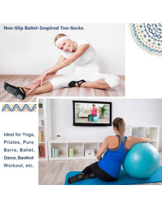 Calcetines de Yoga Ozaiic Antideslizantes para Mujeres - 2 Pares 2