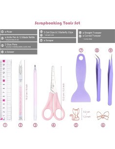 Kit de Scrapbooking Arvakr 26 Piezas Rosa/Púrpura 2