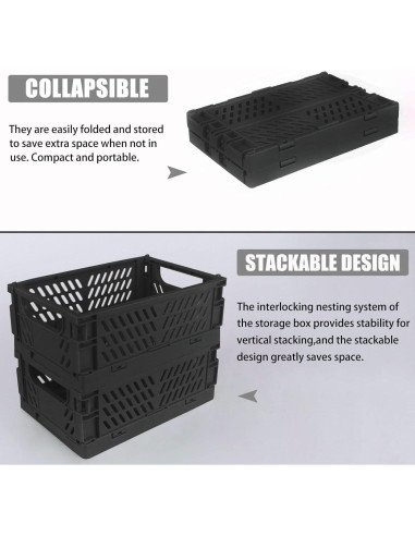 Cajas de Almacenamiento Plegables Tixill 2-Pack 24.9x16.5cm Negro