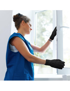 Guantes de Microfibra Bencailor 6 Pares para Limpieza - Negro Mediano 2