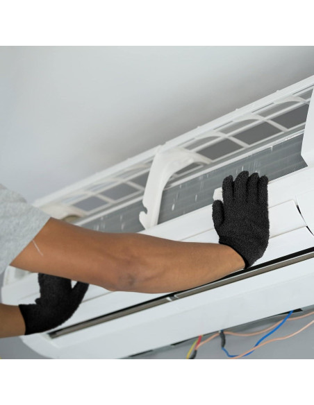 Guantes de Microfibra Bencailor 6 Pares para Limpieza - Negro Mediano