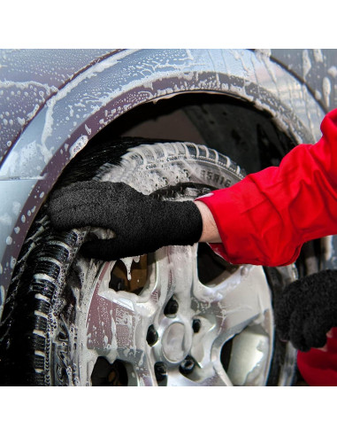 Guantes de Microfibra Bencailor 6 Pares para Limpieza - Negro Mediano