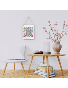 Letrero de Bienvenida BELLOWDEER Tortuga Floral Boho 25.4x20.3cm 2