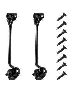 Gancho y Pestillo de Ojo Coufce Negro 20 cm Acero Inoxidable