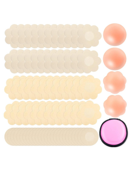 Cubiertas de Pezón Adhesivas ONESING - 76 Piezas Beige
