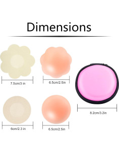 Cubiertas de Pezón Adhesivas ONESING - 76 Piezas Beige 2