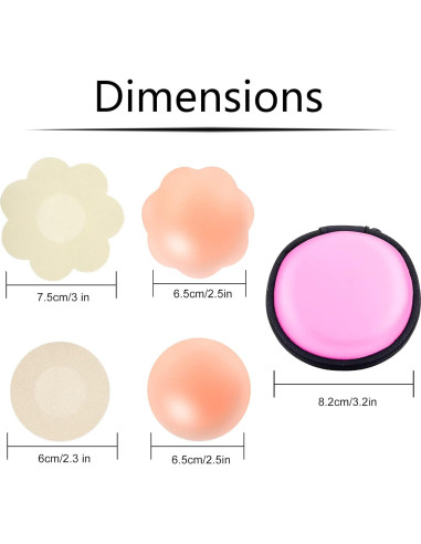 Cubiertas de Pezón Adhesivas ONESING - 76 Piezas Beige
