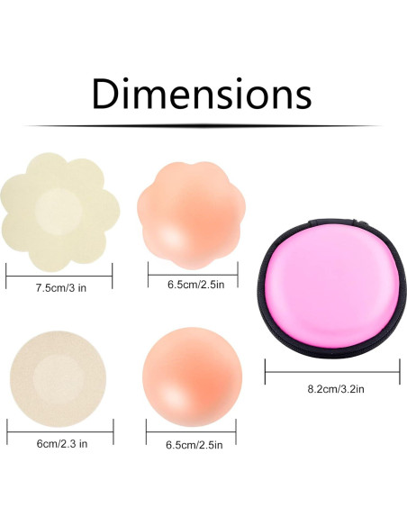Cubiertas de Pezón Adhesivas ONESING - 76 Piezas Beige