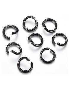 100 Anillas de Salto Acero Inoxidable Negro 5mm 20 Calibre