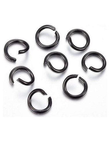 100 Anillas de Salto Acero Inoxidable Negro 5mm 20 Calibre