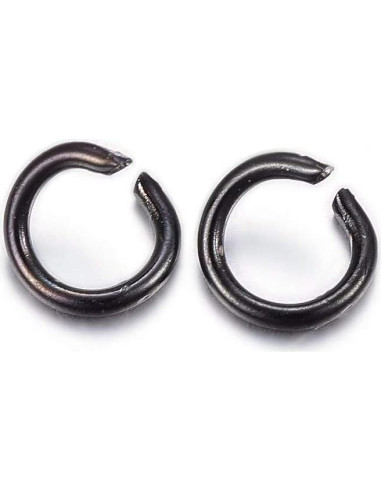 100 Anillas de Salto Acero Inoxidable Negro 5mm 20 Calibre