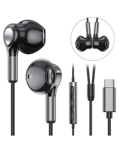 Auriculares USB C BENEWY con Micrófono y Control de Volumen