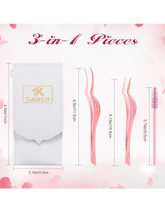 Juego de Herramientas para Pestañas Sawkit 3 Pzs DIY 2