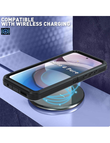 Funda Protectora Motorola Moto G Pure 5G 2024 Negra 3 en 1
