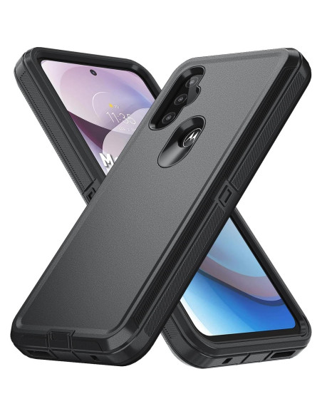 Funda Protectora Motorola Moto G Pure 5G 2024 Negra 3 en 1