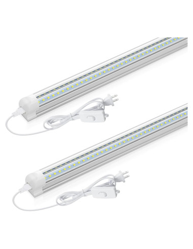 Luz LED T8 CNSUNWAY 2FT 20W 3000LM 6500K Enlazable - 2 Paquete