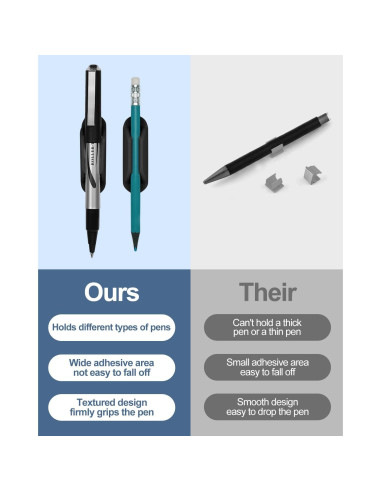 Soportes Adhesivos para Lápices Tiizze - Set de 10 Silicona