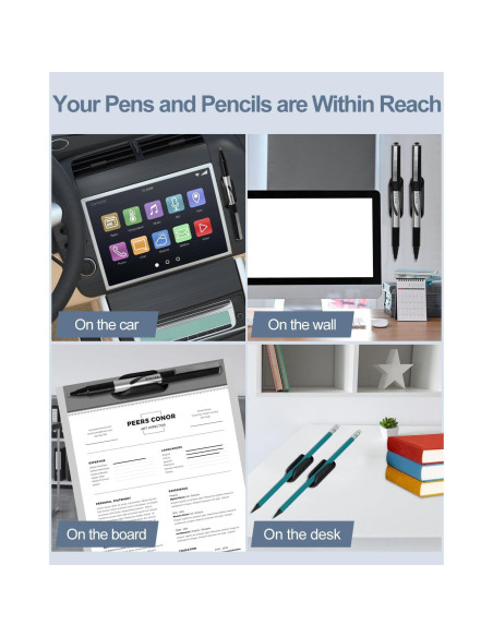 Soportes Adhesivos para Lápices Tiizze - Set de 10 Silicona