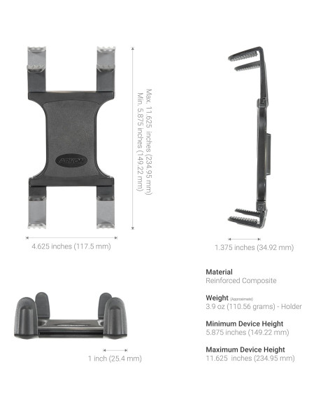 Soporte para Tableta Arkon TAB-FSM - Ajustable 17.78 a 30.48 cm